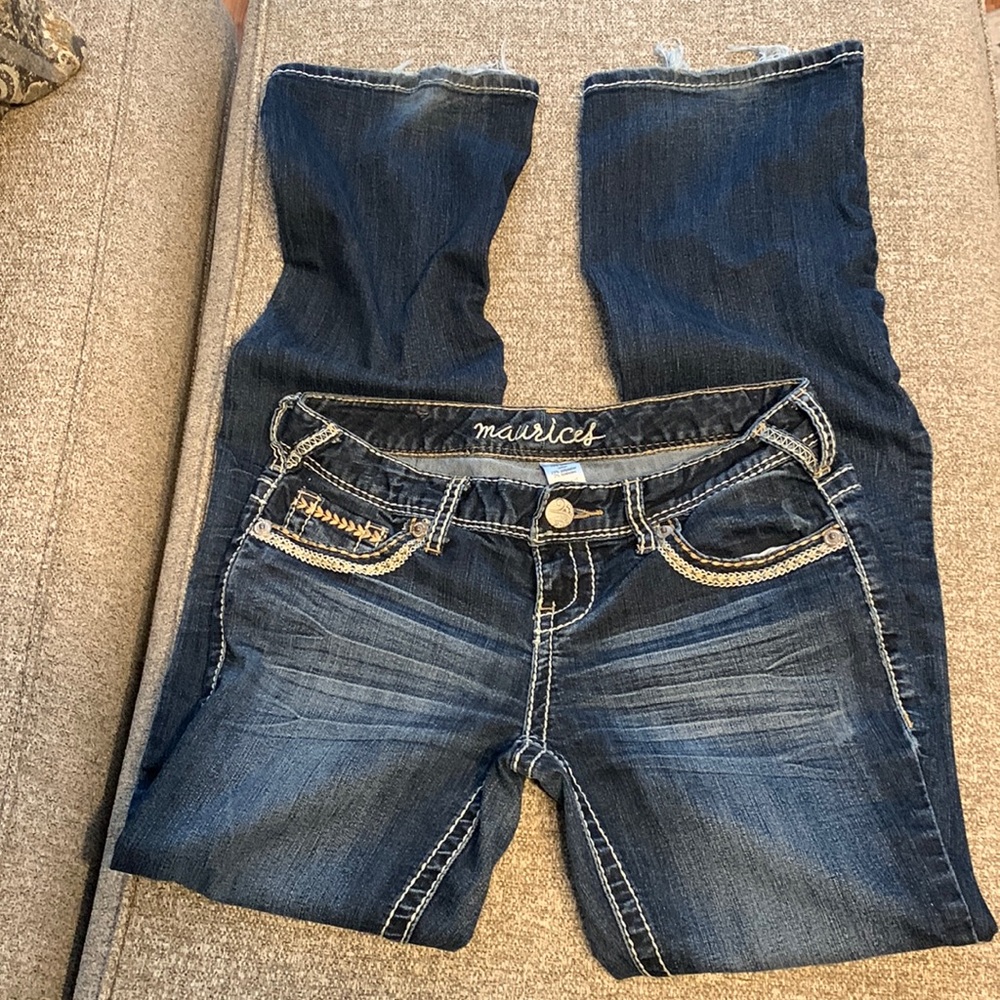 Maurice’s dark wash bootcut jeans size 3/4 regular